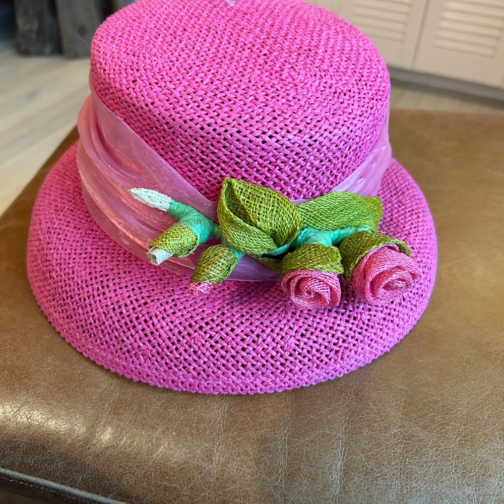 Eric Javits Hot Pink Straw Sun Hat